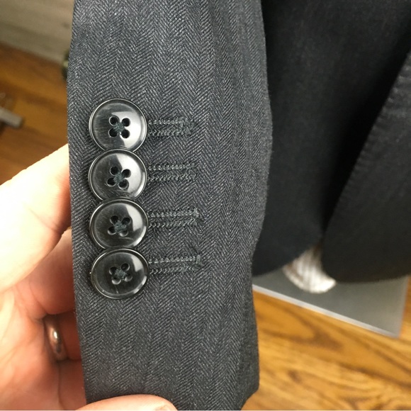 Lubiam x Vitale Barberis Canônico Men 42R Unstructured Herringbone 2-Button Coat - Picture 5 of 16